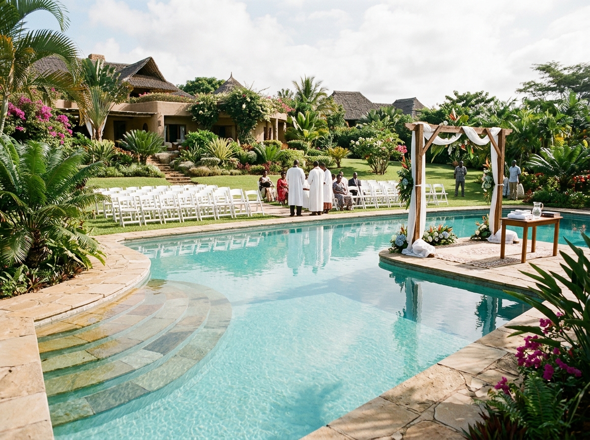 Ceremonial Baptism Pool Setup